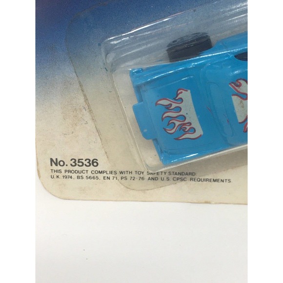 NIP Vintage Blue Box Speed Sounder Die Cast Blue Flame Car #3536 Macau NEW 1974 - Picture 3 of 12